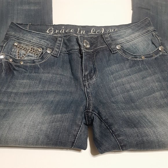 Grace in LA Women's Embellished Capri Jeans in size 3 - Picture 5 of 8